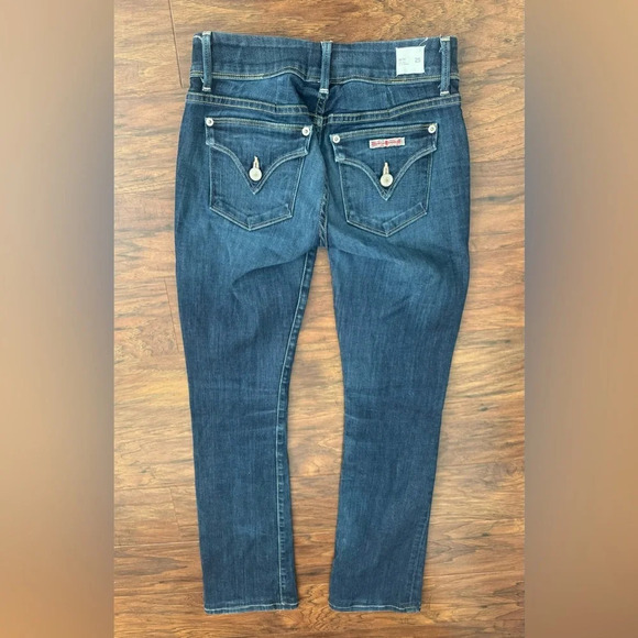 Hudson Beth Mid-Rise Baby Bootcut Jean Medium Wash Button Flap Pockets Size 25 - Picture 2 of 11